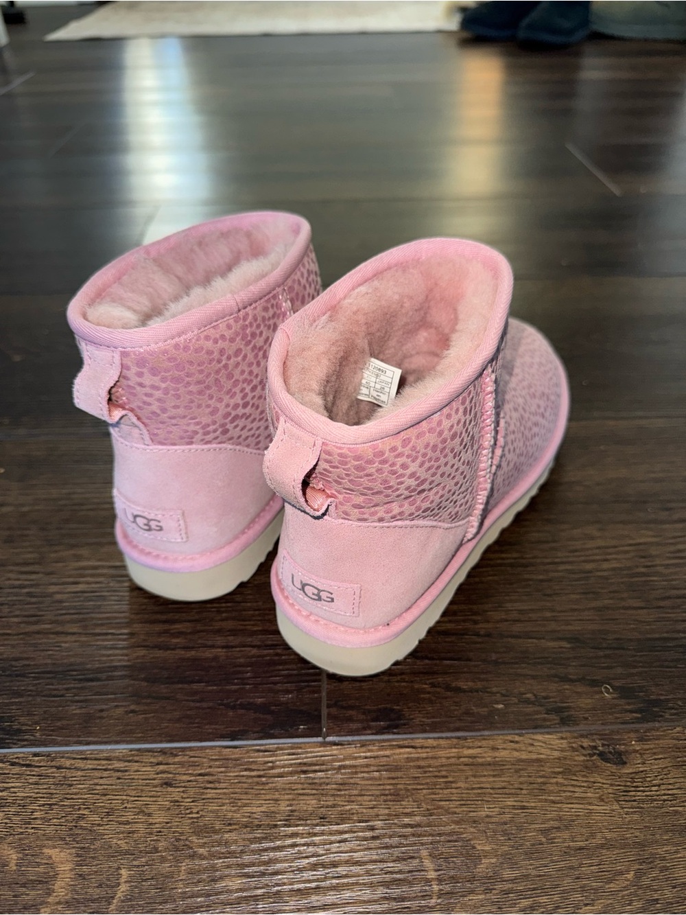 UGG Pink Shearling-Lined Ankle Booties